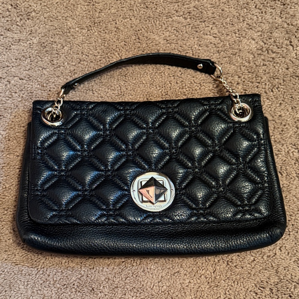 Authentic Kate Spade Black Quilted Handbag